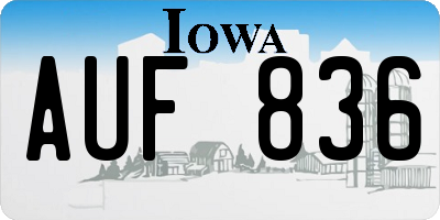 IA license plate AUF836