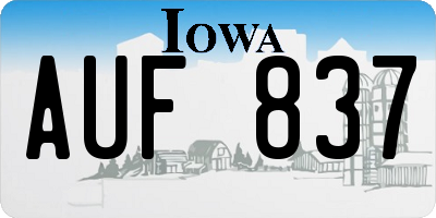 IA license plate AUF837