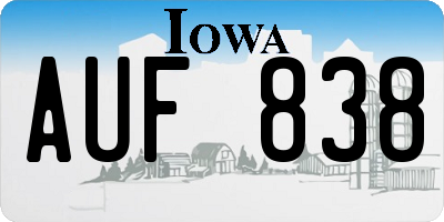 IA license plate AUF838