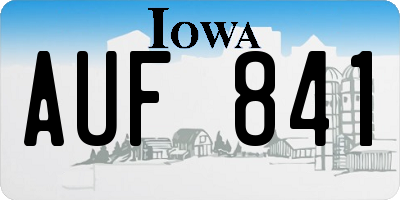 IA license plate AUF841