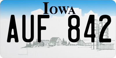 IA license plate AUF842