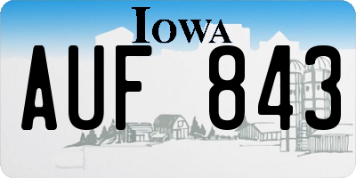 IA license plate AUF843