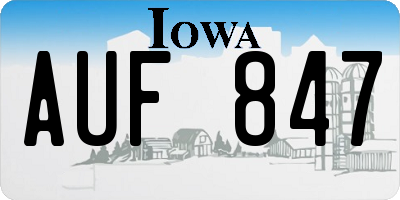IA license plate AUF847
