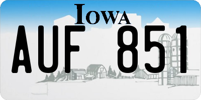 IA license plate AUF851