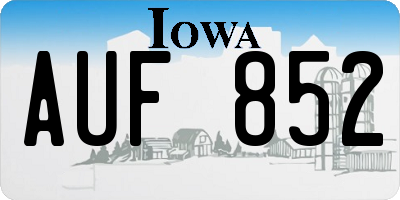 IA license plate AUF852