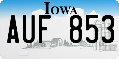 IA license plate AUF853