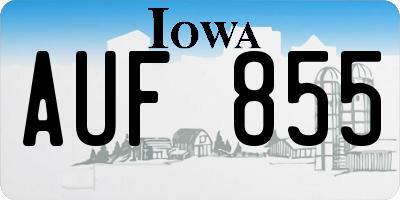 IA license plate AUF855