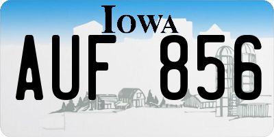 IA license plate AUF856