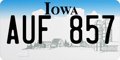 IA license plate AUF857