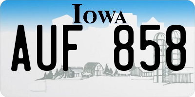 IA license plate AUF858