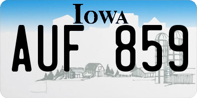 IA license plate AUF859