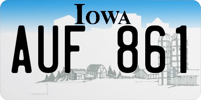 IA license plate AUF861
