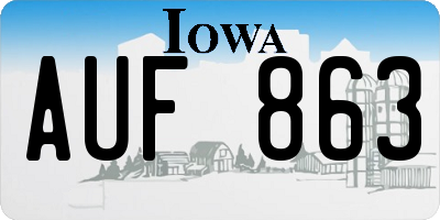 IA license plate AUF863