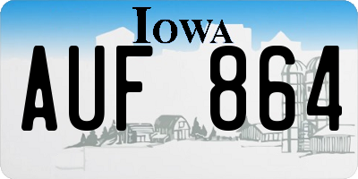 IA license plate AUF864