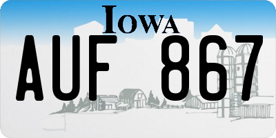 IA license plate AUF867