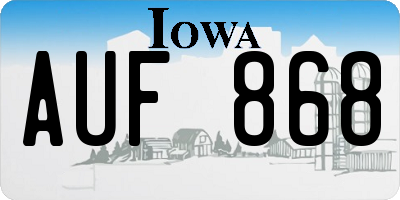 IA license plate AUF868