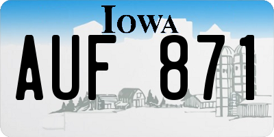 IA license plate AUF871