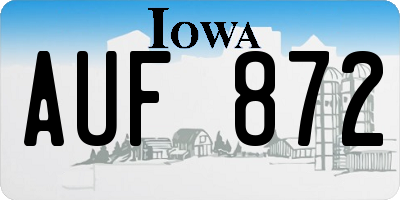 IA license plate AUF872