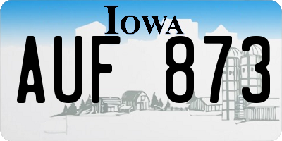 IA license plate AUF873