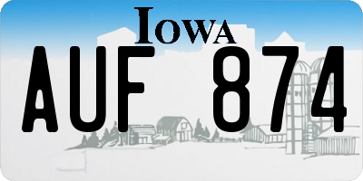 IA license plate AUF874