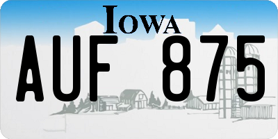 IA license plate AUF875