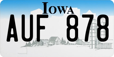 IA license plate AUF878