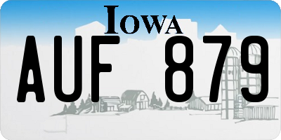 IA license plate AUF879