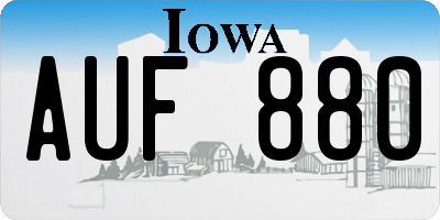 IA license plate AUF880