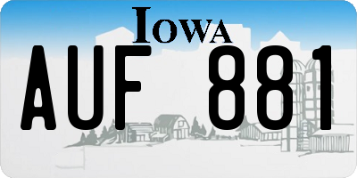 IA license plate AUF881
