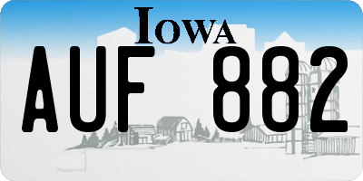 IA license plate AUF882