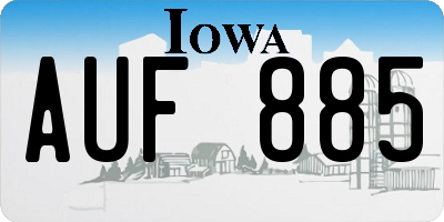 IA license plate AUF885