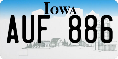 IA license plate AUF886