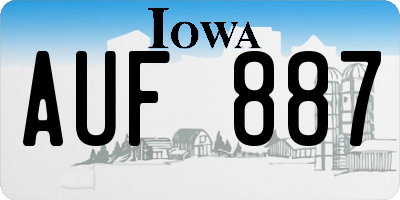 IA license plate AUF887