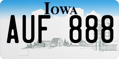 IA license plate AUF888