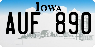IA license plate AUF890