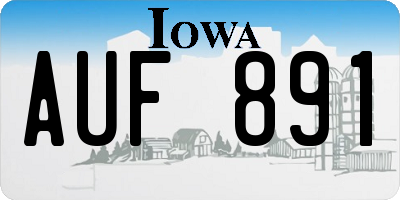 IA license plate AUF891