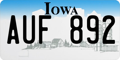 IA license plate AUF892