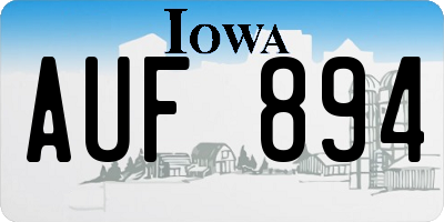 IA license plate AUF894