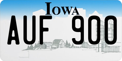 IA license plate AUF900
