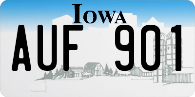 IA license plate AUF901