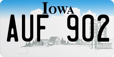 IA license plate AUF902