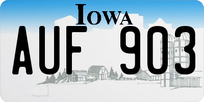 IA license plate AUF903