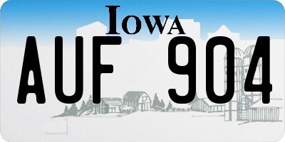 IA license plate AUF904