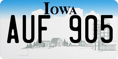 IA license plate AUF905
