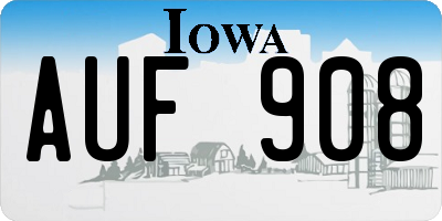IA license plate AUF908