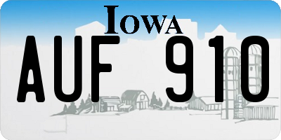 IA license plate AUF910