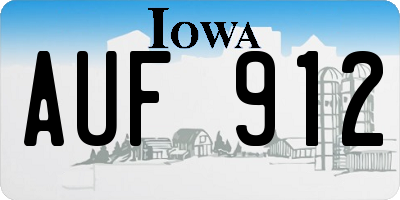 IA license plate AUF912