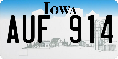 IA license plate AUF914