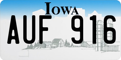 IA license plate AUF916