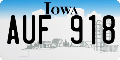IA license plate AUF918